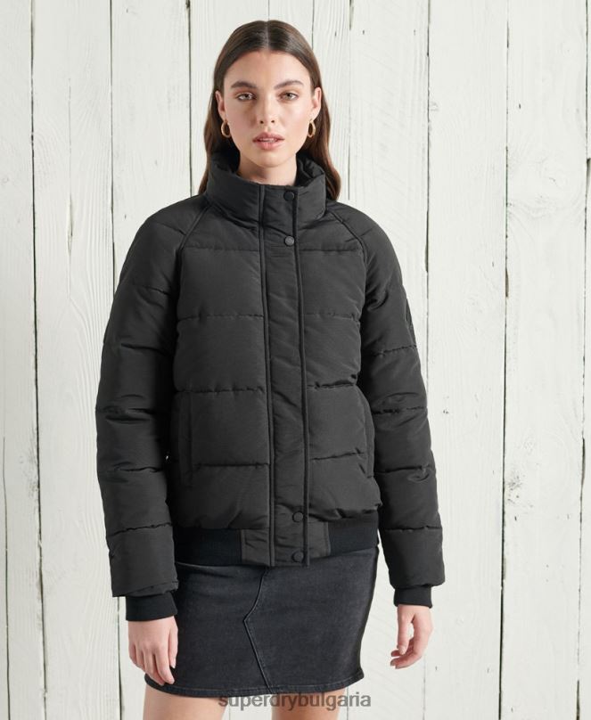 Superdry облекло N00H5718 черен Жени бомбър яке Everest без качулка