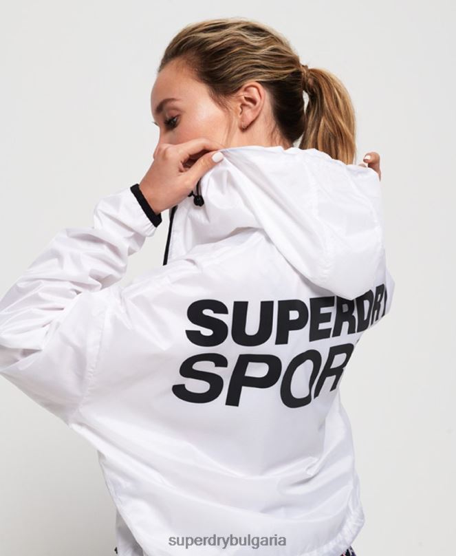 Superdry облекло N00H5721 бяло Жени активно яке прилеп