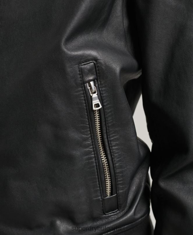 Superdry облекло N00H5723 черен Жени кожено бомбардировъчно яке
