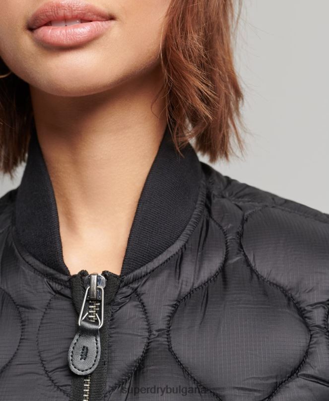 Superdry облекло N00H5724 тъмно сив Жени голямо яке с подплата