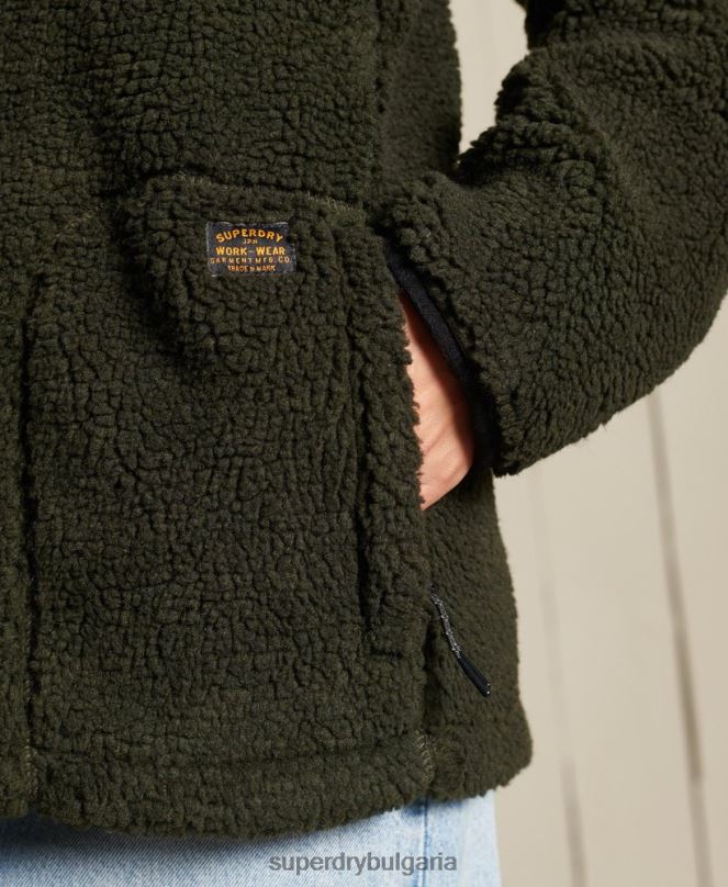 Superdry облекло N00H5725 зелено Жени голямо яке за работно облекло шерпа