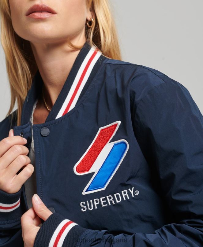 Superdry облекло N00H5728 военноморски флот Жени голямо найлоново университетско яке