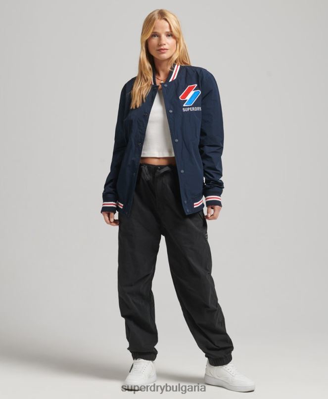 Superdry облекло N00H5728 военноморски флот Жени голямо найлоново университетско яке