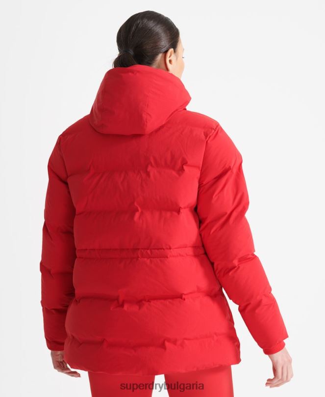 Superdry облекло N00H5729 червен Жени пухено яке с влак