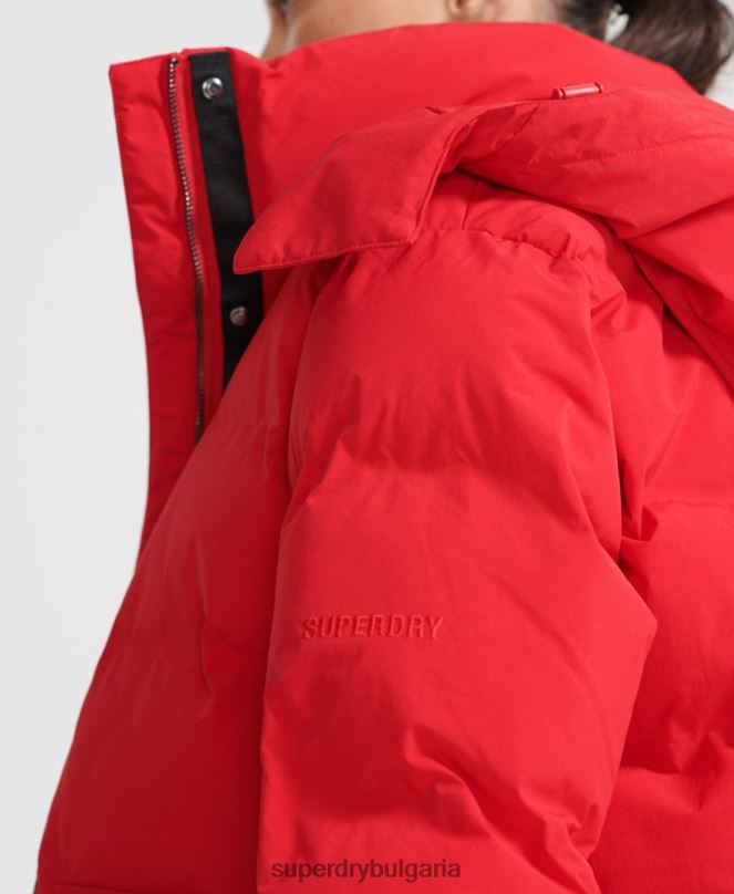 Superdry облекло N00H5729 червен Жени пухено яке с влак