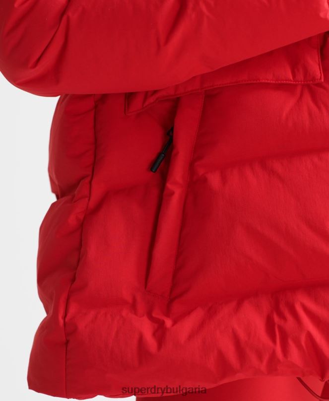 Superdry облекло N00H5729 червен Жени пухено яке с влак
