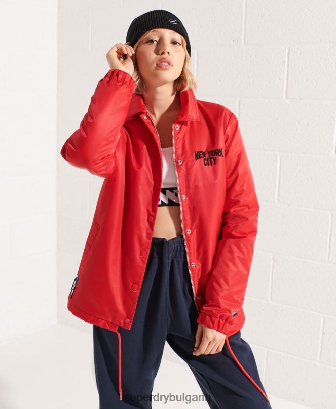Superdry облекло N00H5733 червен Жени треньорско яке с щракване