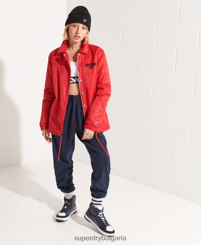 Superdry облекло N00H5733 червен Жени треньорско яке с щракване