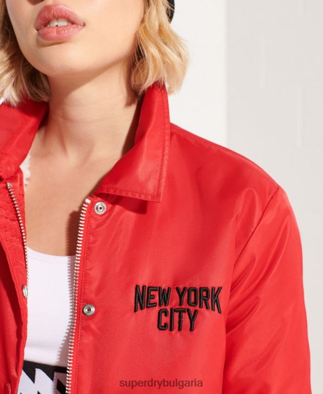 Superdry облекло N00H5733 червен Жени треньорско яке с щракване