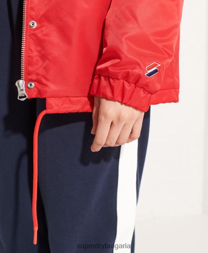 Superdry облекло N00H5733 червен Жени треньорско яке с щракване
