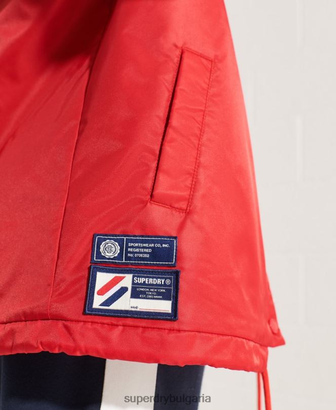 Superdry облекло N00H5733 червен Жени треньорско яке с щракване