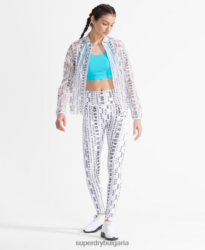 Superdry облекло N00H5734 бяло Жени мембранно яке за бягане