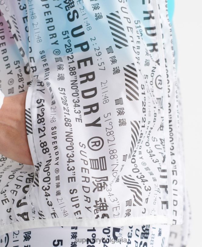 Superdry облекло N00H5734 бяло Жени мембранно яке за бягане