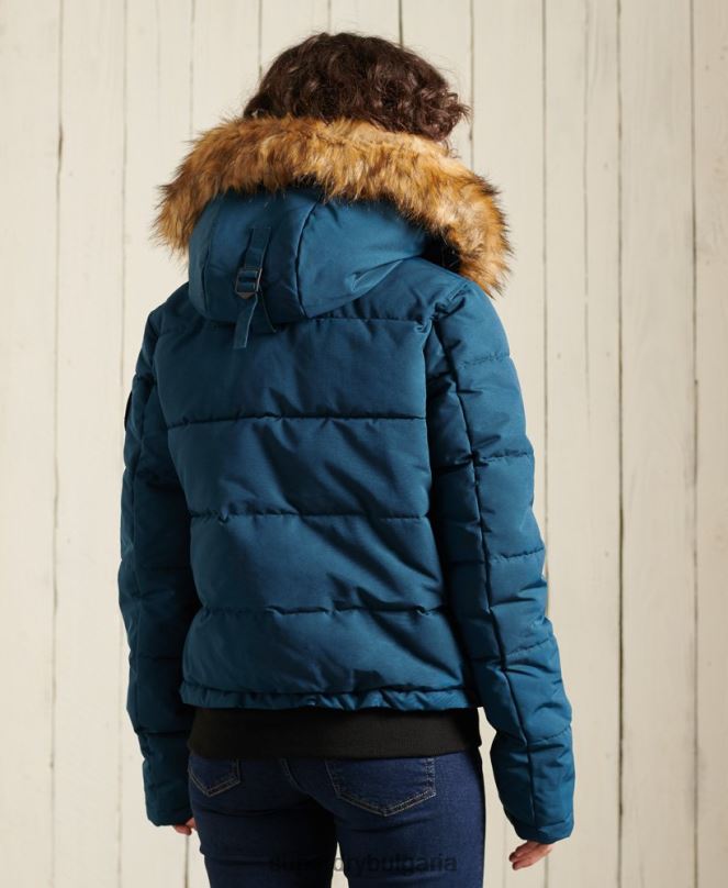 Superdry облекло N00H5735 светло синьо Жени бомбър яке Everest