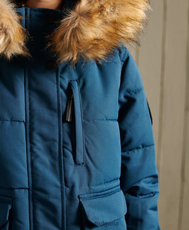 Superdry облекло N00H5735 светло синьо Жени бомбър яке Everest
