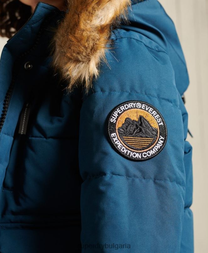 Superdry облекло N00H5735 светло синьо Жени бомбър яке Everest
