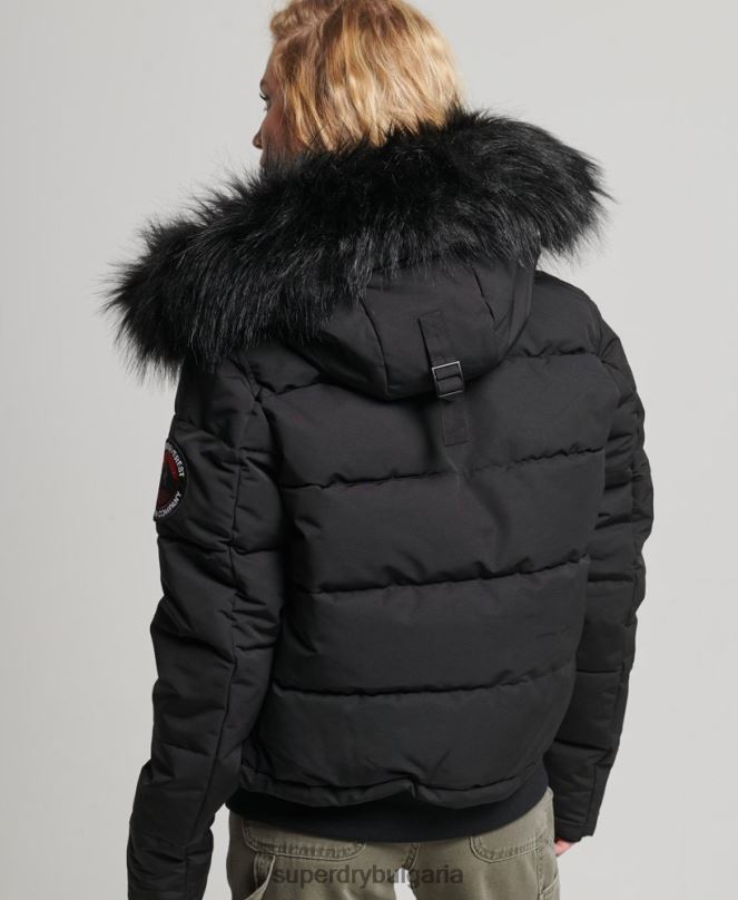 Superdry облекло N00H5736 черен Жени бомбър яке Everest