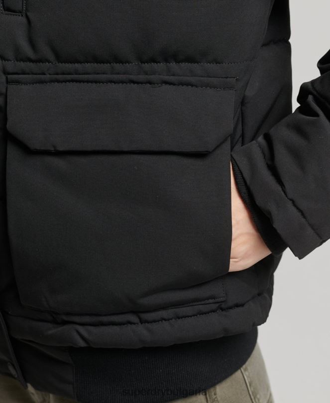 Superdry облекло N00H5736 черен Жени бомбър яке Everest