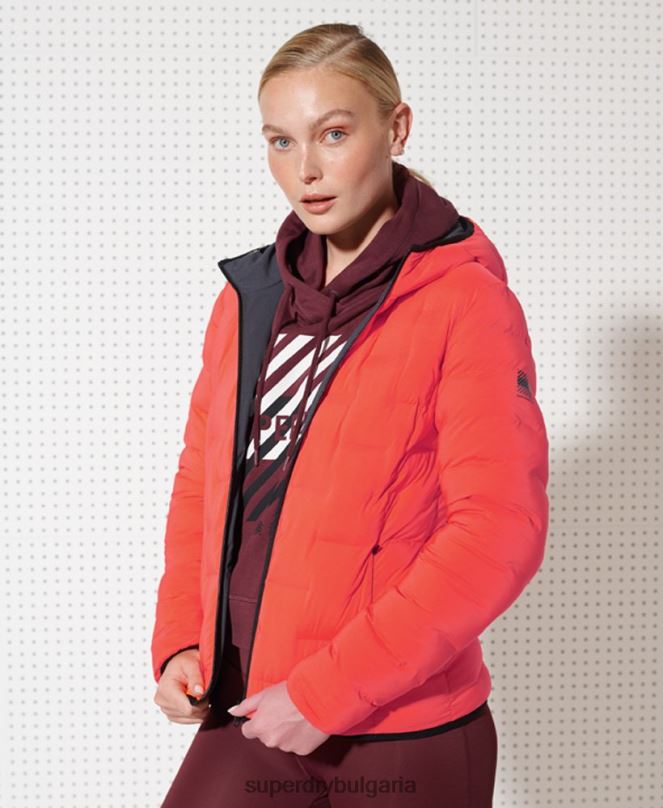 Superdry облекло N00H5738 червен Жени двустранно пухено яке