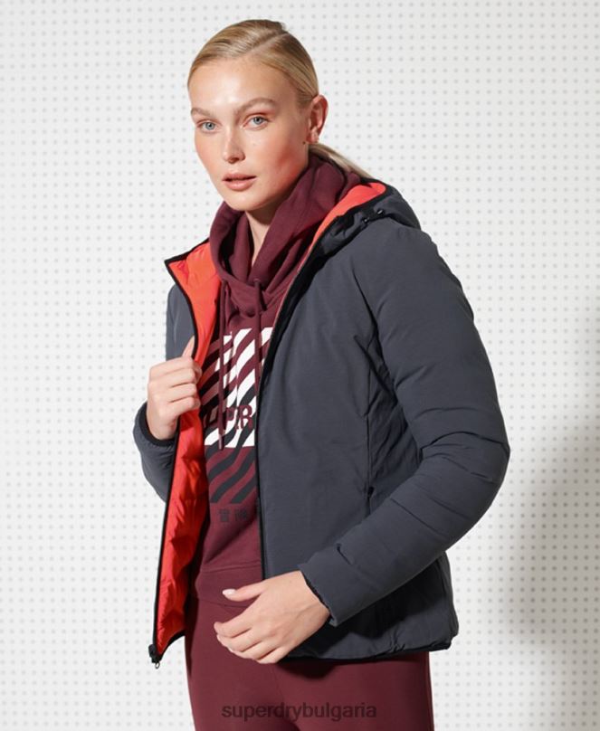 Superdry облекло N00H5738 червен Жени двустранно пухено яке