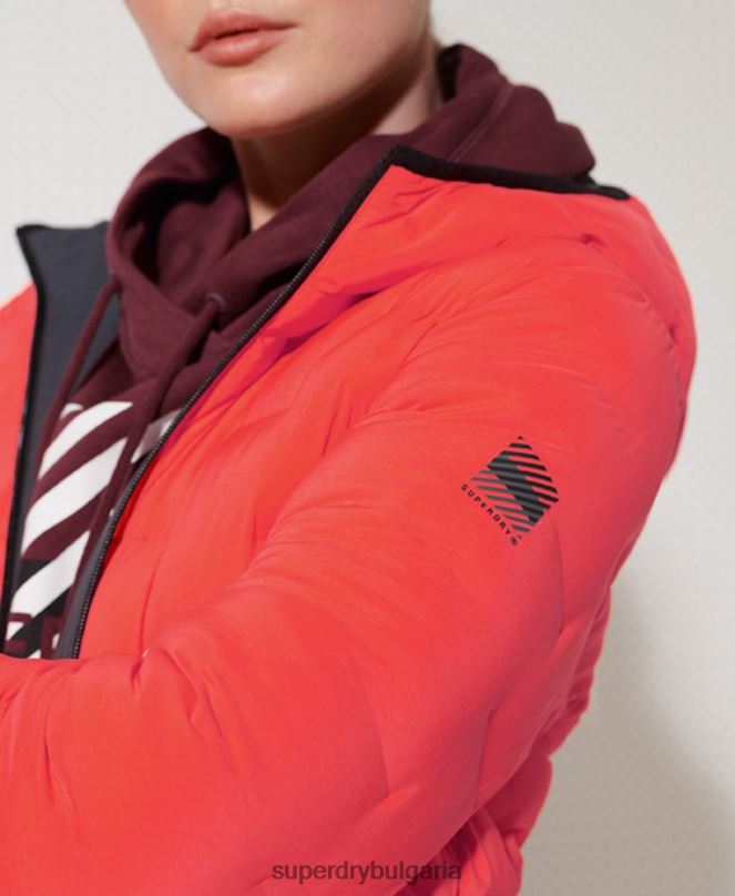Superdry облекло N00H5738 червен Жени двустранно пухено яке