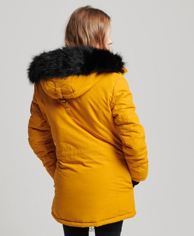 Superdry облекло N00H5740 жълто Жени яке ashley everest parka