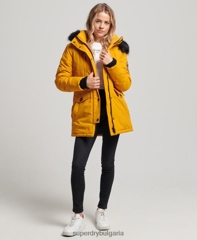 Superdry облекло N00H5740 жълто Жени яке ashley everest parka