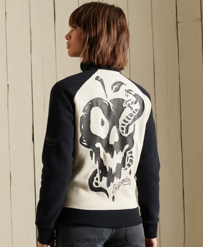 Superdry облекло N00H5825 светло сив Жени бомбър яке от трико от трико