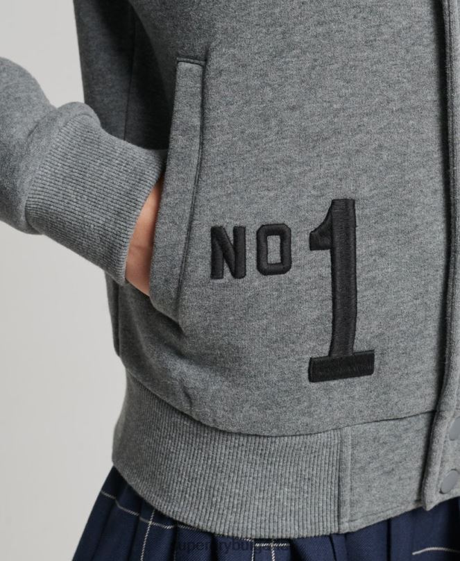 Superdry облекло N00H5881 сиво Жени университетско яке от трико