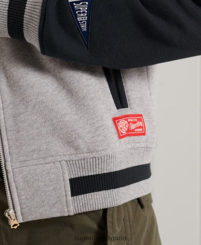 Superdry облекло N00H6006 военноморски флот Жени бейзболно яке с колегиален сценарий