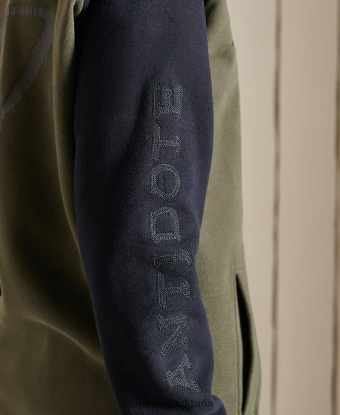 Superdry облекло N00H6040 зелено Жени винтидж овъргабаритни бомбър якета от трико