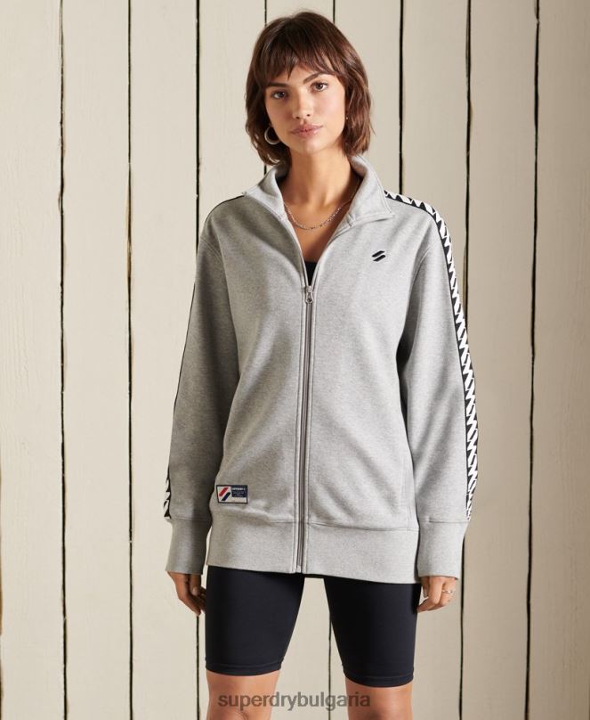 Superdry облекло N00H6047 сиво Жени кодово голямо яке с лента