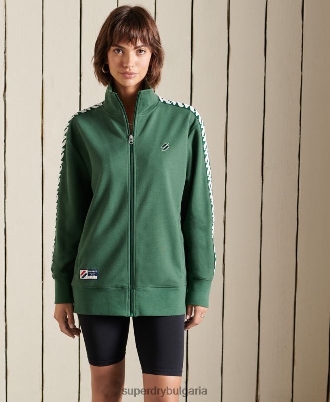 Superdry облекло N00H6166 зелено Жени кодово голямо яке с лента