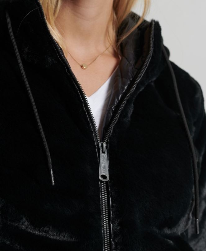 Superdry облекло N00H6182 черен Жени storm първокласно яке от изкуствена кожа