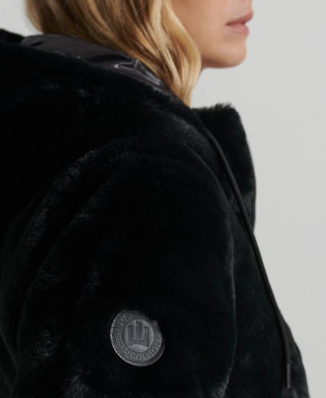 Superdry облекло N00H6182 черен Жени storm първокласно яке от изкуствена кожа