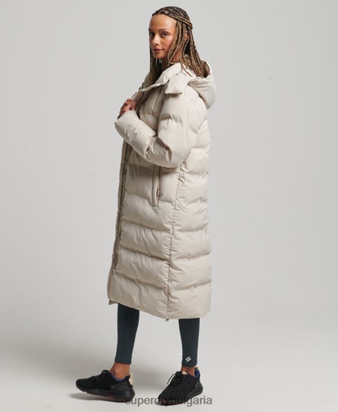 Superdry облекло N00H6328 бежово Жени подплатено яке с влак
