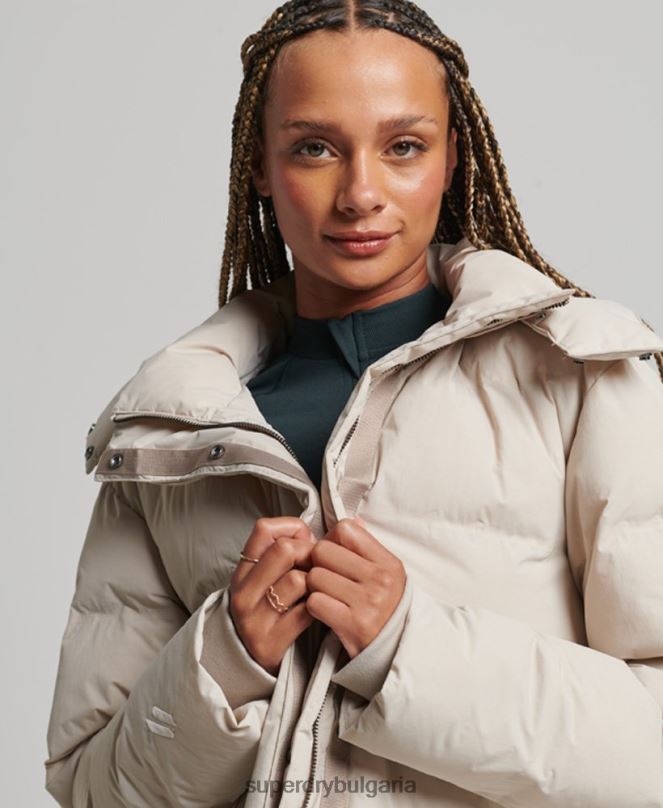 Superdry облекло N00H6328 бежово Жени подплатено яке с влак