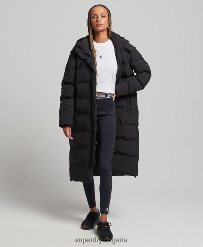 Superdry облекло N00H6350 черен Жени подплатено яке с влак