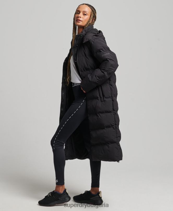 Superdry облекло N00H6350 черен Жени подплатено яке с влак