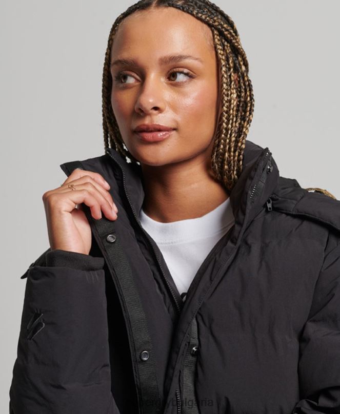 Superdry облекло N00H6350 черен Жени подплатено яке с влак