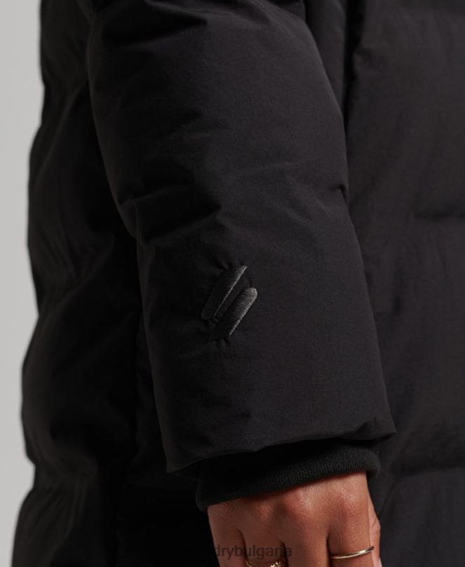 Superdry облекло N00H6350 черен Жени подплатено яке с влак