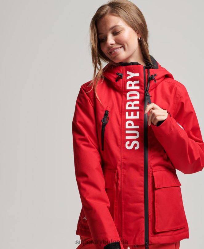 Superdry облекло N00H6530 червен Жени ски спасително яке