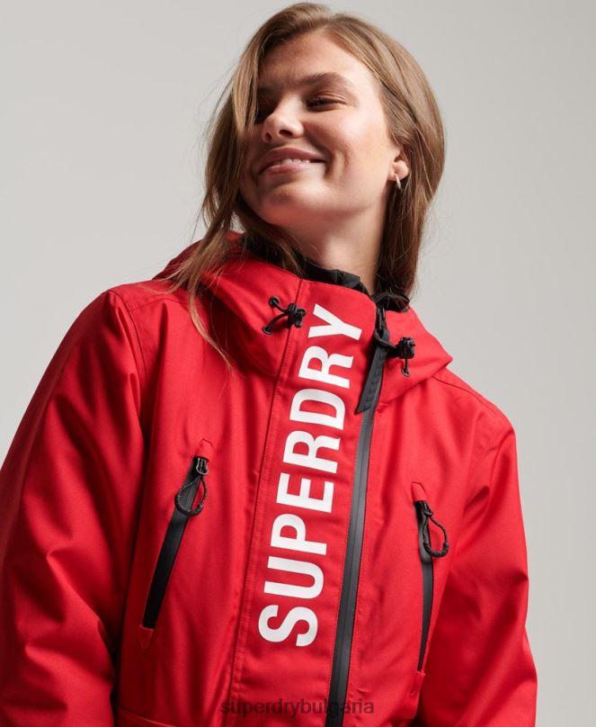 Superdry облекло N00H6530 червен Жени ски спасително яке