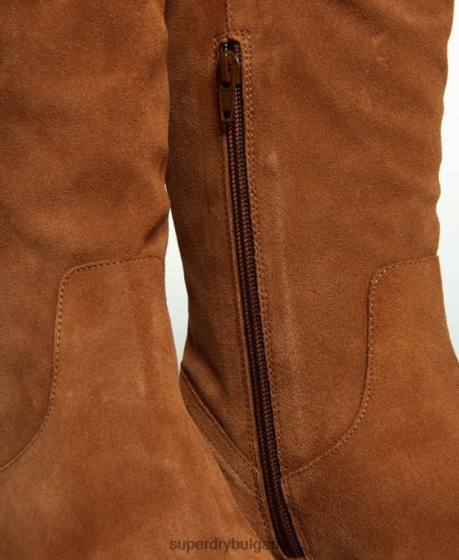Superdry обувки N00H4430 тен Жени layla may високи ботуши