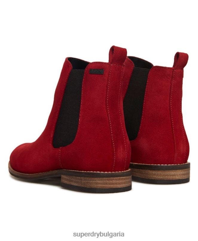 Superdry обувки N00H4431 червен Жени велурени ботуши челси millie-lou