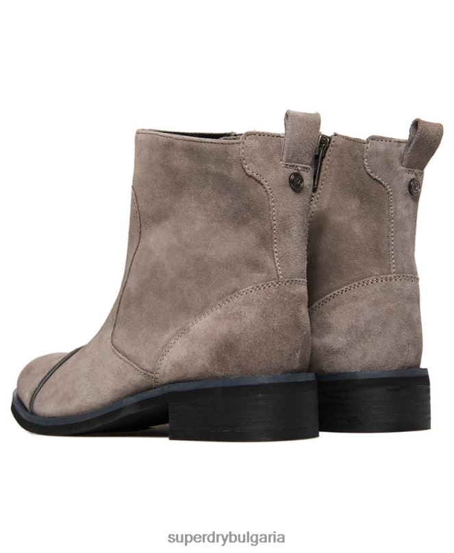 Superdry обувки N00H4433 светло сив Жени елегантни ботуши с цип madilynn
