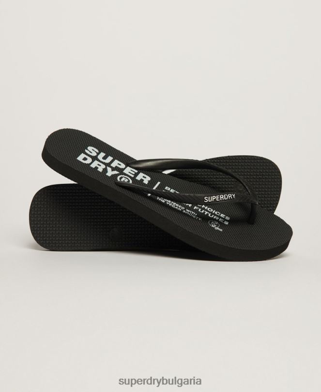 Superdry обувки N00H2159 черен Жени вегански джапанки