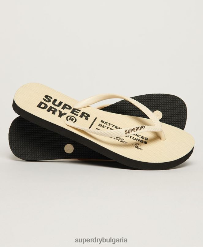 Superdry обувки N00H4351 сметана Жени вегански джапанки