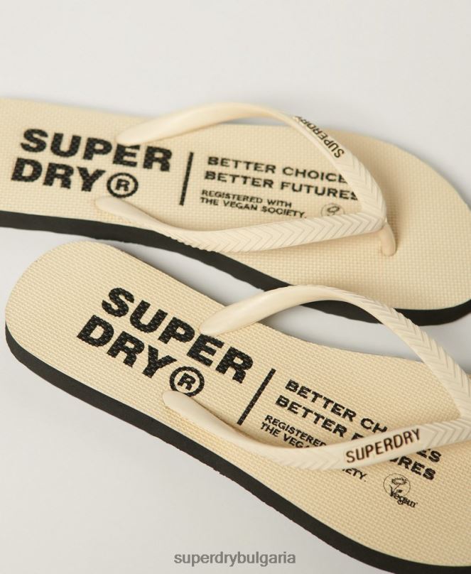 Superdry обувки N00H4351 сметана Жени вегански джапанки