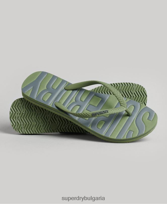 Superdry обувки N00H4377 каки Жени ретро вегански джапанки